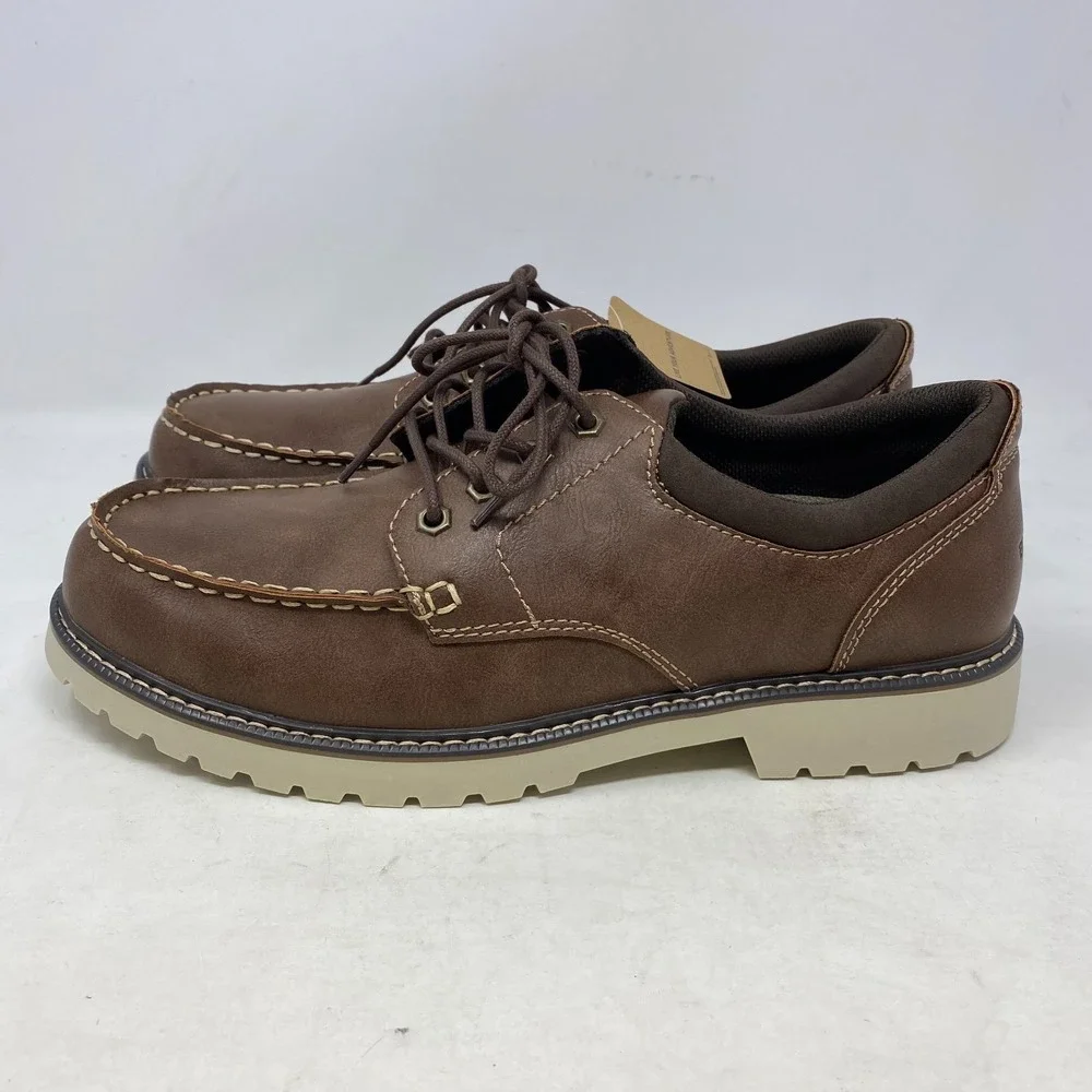 Eddie Bauer Stridertan Lug Sole Casual Shoes Mens 12M Vegan‎ Leather Brown